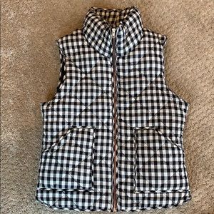 NWT Puffer Vest - Black and White Gingham